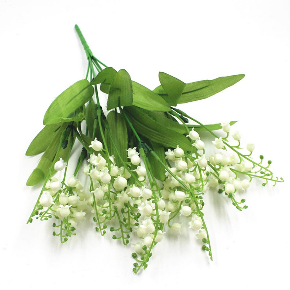 

Artificial Flowers Lily of the Valley 7 Branches Fake Plastic Lily Flower Bridal Bouquet Wedding Party Bride Bouquet Fake Plant