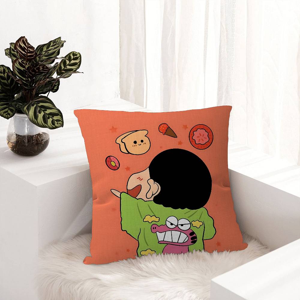 C-Crayon Anime S-ShinChans Maple Design Cushion Cover Happy Autumn Harvest Decor Holiday Decorati Pillow Cover