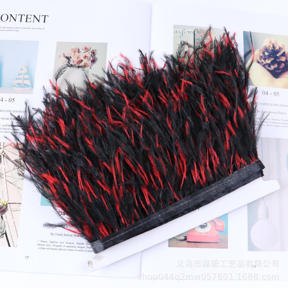 10-15Cm Tie-Dye Ostrich Hair Cloth Edge Clothing Accessories Material Multicolor Ostrich Hair Lace Cloth Strap
