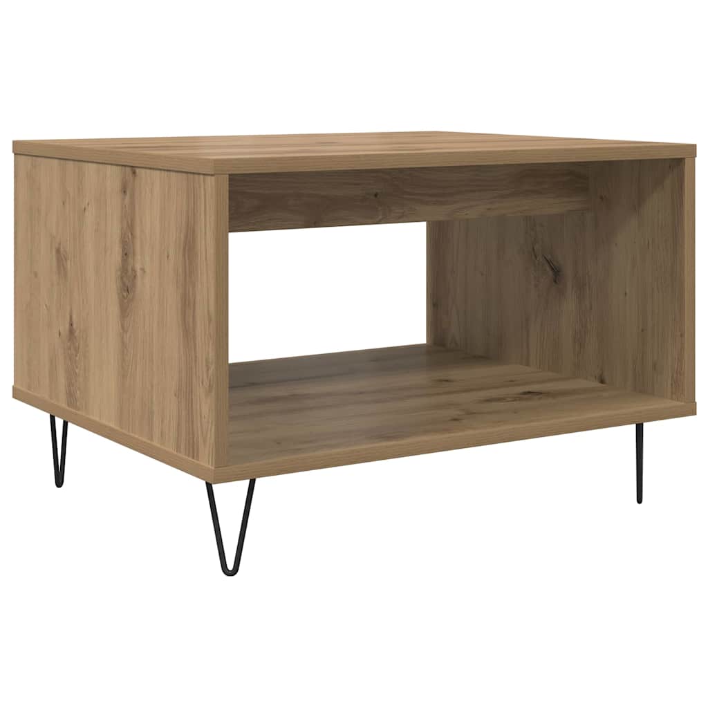 Artisan Oak Coffee Table 60 X 50 X 40 Cm Wood Based Material