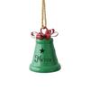Holiday Bell Hanging Ornament for Christmas Tree and Entryway, Metal Display Piece with Top Accent and Rope Loop