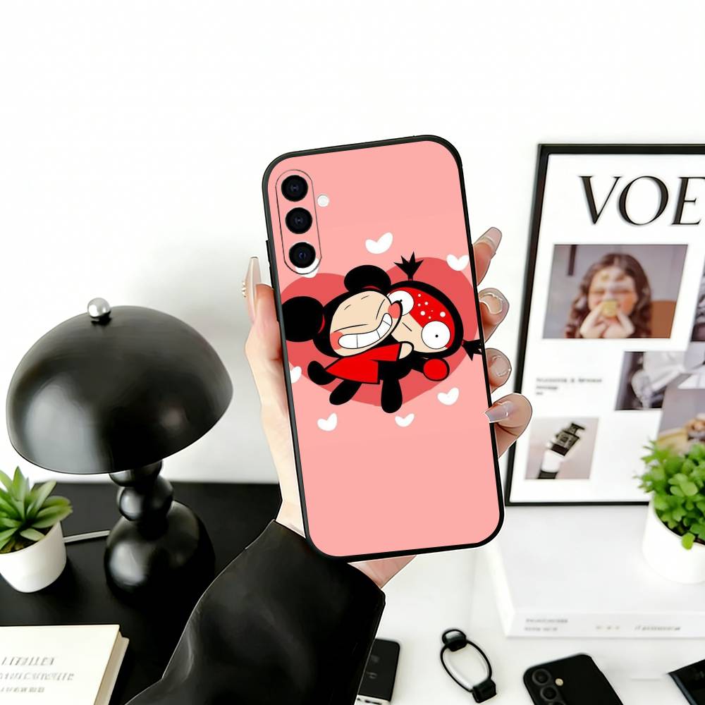 Chinese Doll P-Pucca Phone Case For Samsung Galaxy A73,A72,A71,A70,A53,A52,A51,Soft Silicone Black Cover