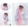 Harajuku Style Lolita Wig, Long Curly Two-Tone Wig (Blue & Pink), Heat-Resistant Cosplay Wig for GAL, Gothic Lolita, Party, Daily Wear, 54cm