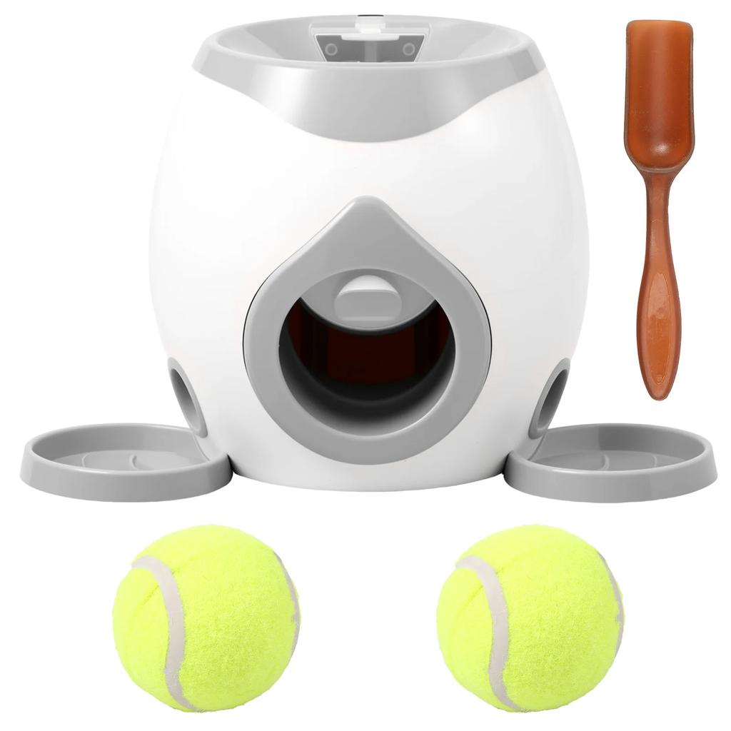 Dog Tennis Ball Launcher Dogs Interactive Puppy Ball Thrower Machine Automatic Treat Dispenser Training Toys for Indoor Outdoor