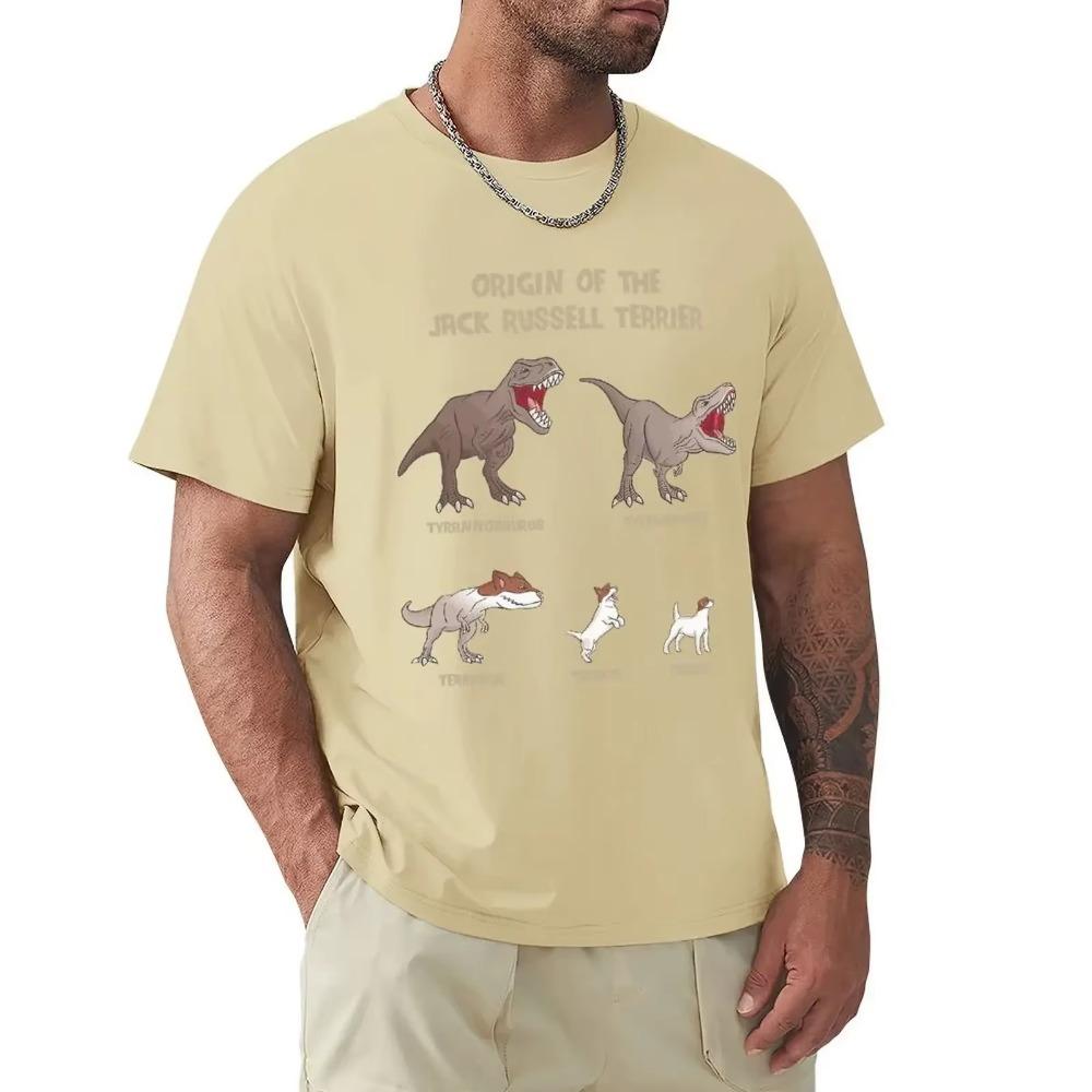 LIDUS Origin Of The Jack Russell Terrier Evolution History Meme Shirt Short Sleeved Tshirt Fashion Cotton T-shirt Tee Shirts