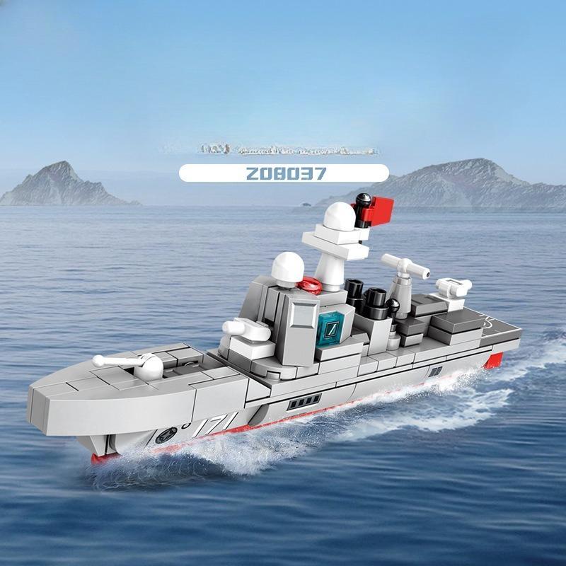 615 szt. 4 w 1 seria wojskowa poduszkowiec Navy Bison klocki do składania zabawki dla dzieci