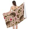 Cute Hedgehog Bath Towel Cartoon Beach Towel for Bathroom Hotel Gym Spa Sport Travel Camping Soft Absorbent Kitchen Dish Towel