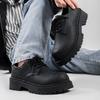 European Station High-end Niche Design Large Size Black Casual Derby Shoes 2025 Spring Sports Platform Big Head Shoes