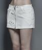 Etosome Front Zipper Belt Detail Mini Skirt (White)