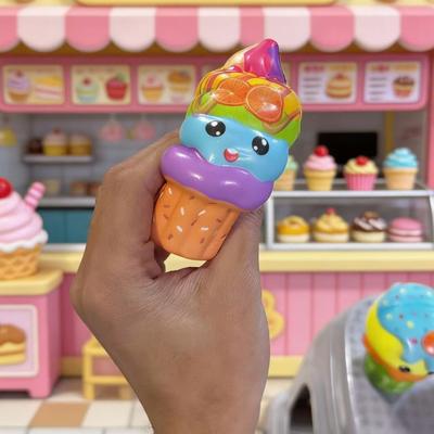 Ice Cream Cone Squeeze Toy Fidget for Stress Realistic Dessert-Themed Relief Soft Slow-Rising Cute Decompression Gadget