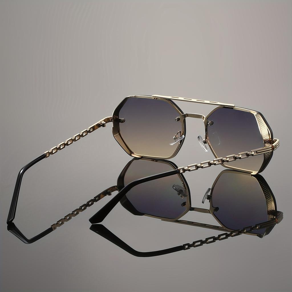 New High Quality Double Metal Chain Sunglasses Women Fashion Cool Design Brand Design Sun Glasses for Street Photography