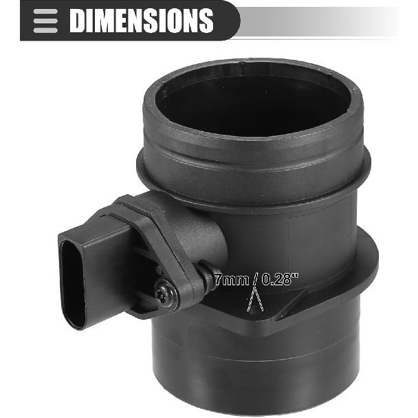 Motoforti Air Flow Sensor Meter, MAF Sensor Airflow Replacement, for VW Beetle 2006-2010, Plastic, No.95560612300, Black
