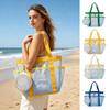 Large Mesh Beach Tote Bag, Family Beach Bag for Toys & Vacation Essentials, Quick Drying Sand-proof Waterproof Storage Pouch