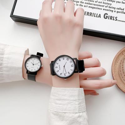 Simple Women Watch Mute Exam Watch Silicone Strap Ladies Quartz Wristwatch Waterproof Round Small Dial Clock for Women Student