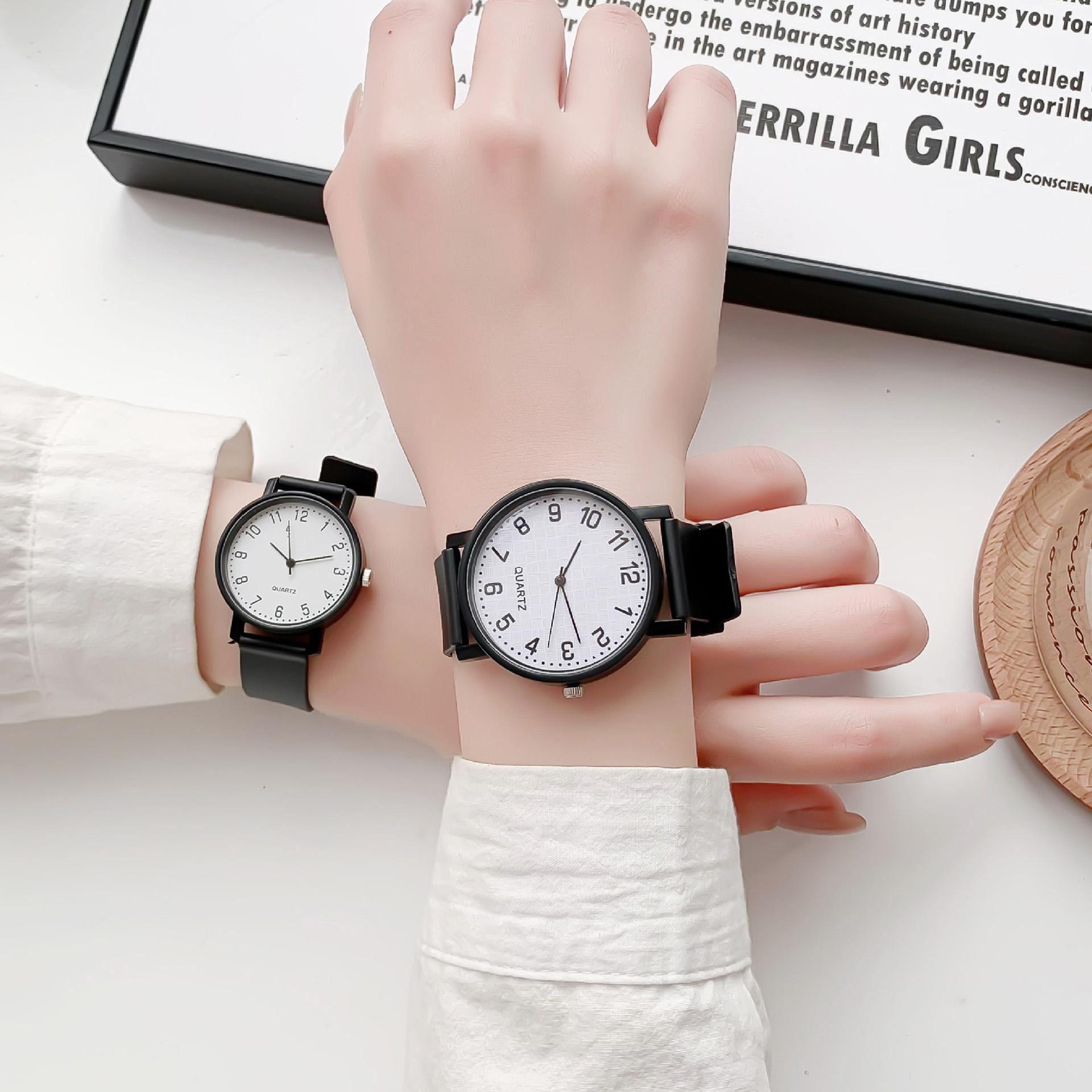 Dai Lanfu Women's Simple Watch Mute Exam Watch Silicone Strap Quartz Wristwatch Waterproof Round Small Dial Clock For Student
