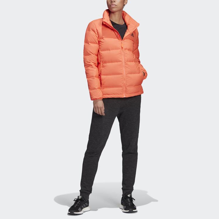 Adidas Helionic 3S High Collar Windproof Warm Down Jacket Women Outerwear Deep-Coral-Pink FH6636