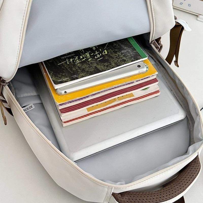 New high-value, fresh and sweet dopamine backpack contrasting color splicing high school students large-capacity backpack