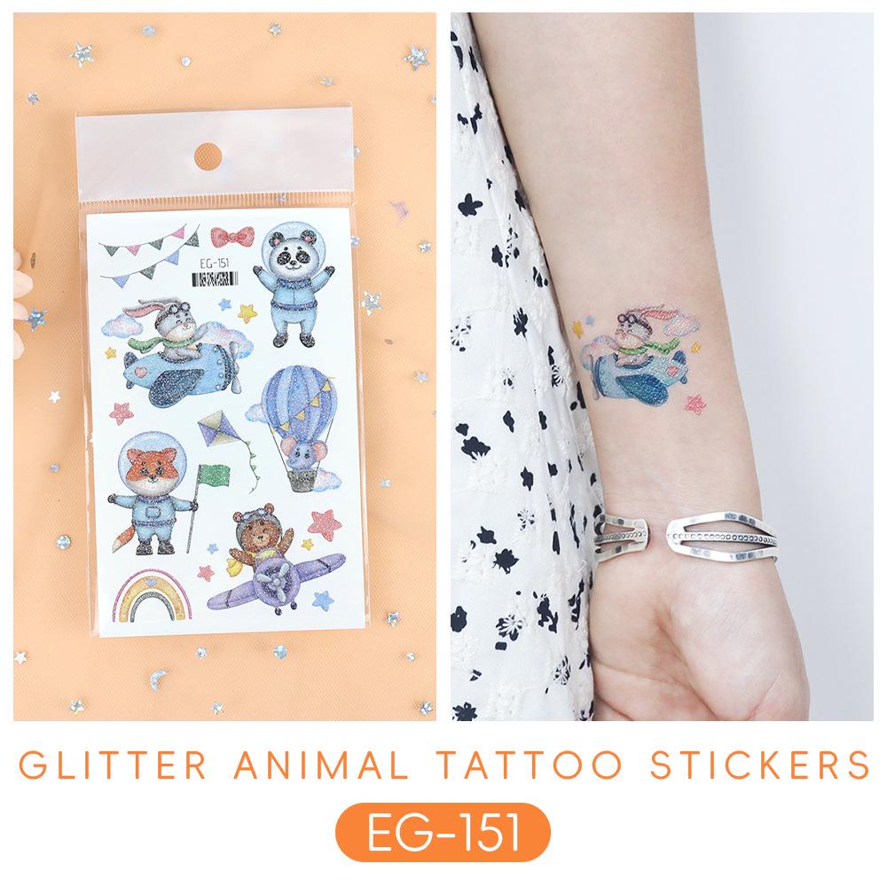 2023 Ruikalong Su Geçirmez Parıltılı Deniz Hayvanı Karikatür Dövme Çıkartmaları Çocuklar İçin