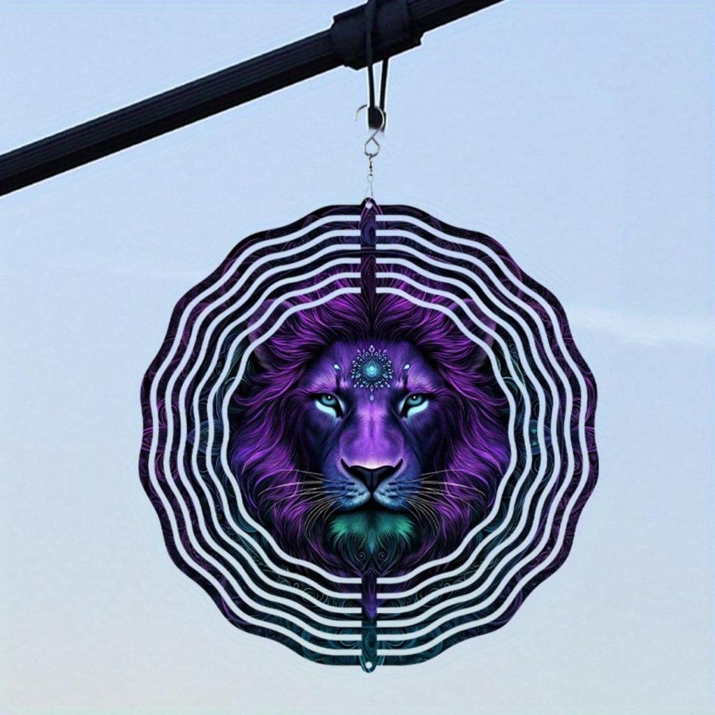 10-Inch Vibrant Animal & 2D Mandala Wind Chimes - Battery-Free, Perfect for Outdoor Decor & Holiday Gifts