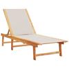 VidaXL Chaises longues lot de 2 table gris bois d'acacia et textilène, lit de soleil, lit de repos, chaise longue 3279253