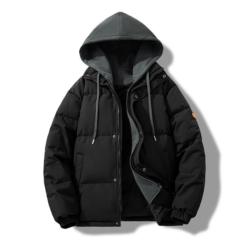 Winter New Product 90 White Duck Down Youth Style Fashionable Versatile Loose Casual Fake Two Down Jackets Simple Men