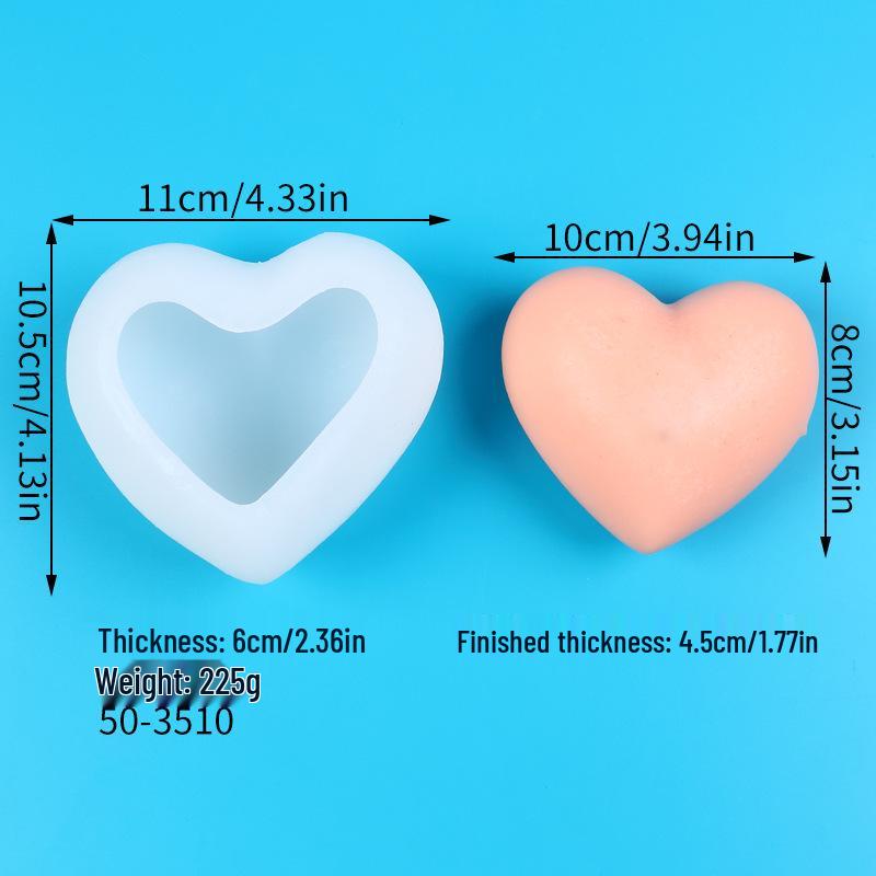 DIY 3D Heart-Shaped Silicone Mold for Valentine's Day Car Freshener, Candle, Squeeze Toy, and Decoration.