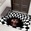 Copertura per tombino 3D di Halloween Tappetino Horror Tappeto di Halloween Trappola del Clown Tappetino d'ingresso Cucina Bagno Camera da letto Tappetini decorativi per pavimenti