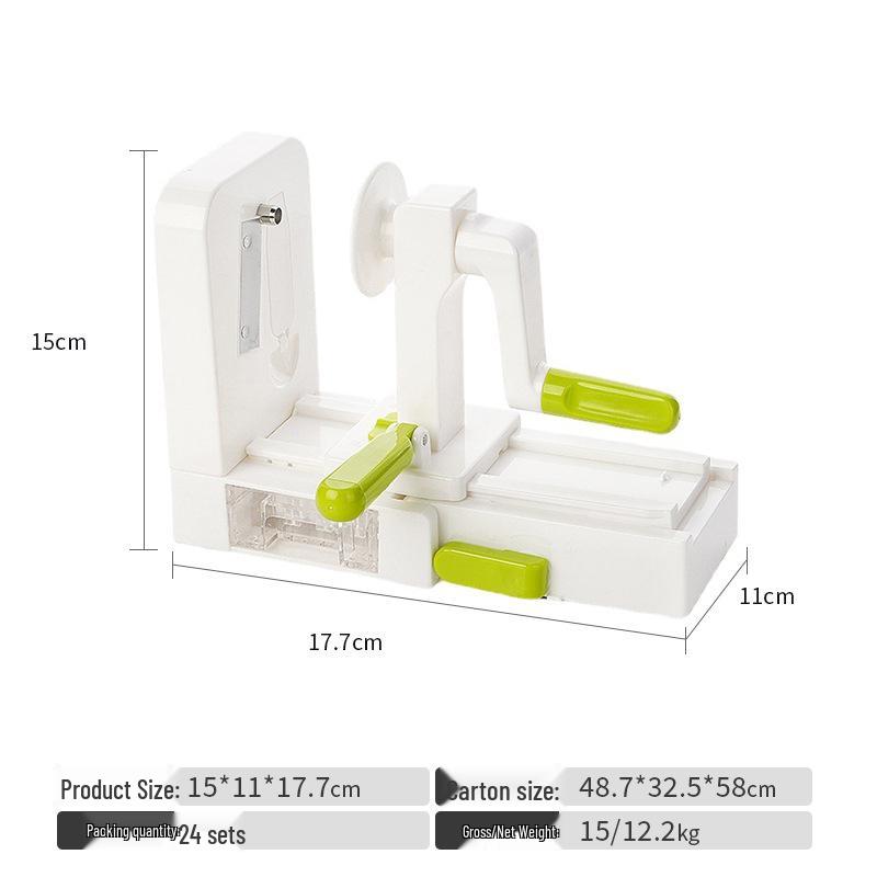 

FDA-Certified Hand-Crank Julienne Maker: Multifunctional Vegetable Cutter & Manual Grater for Radishes and Potatoes. белый/зелёный