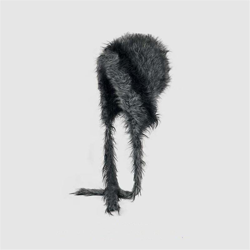 2025 Winter Warmer Plush Knitted Hat For Woman Japanese Style Kawaii Elegant Fluffy Earflap Hat Winter Cap M(54-60cm)