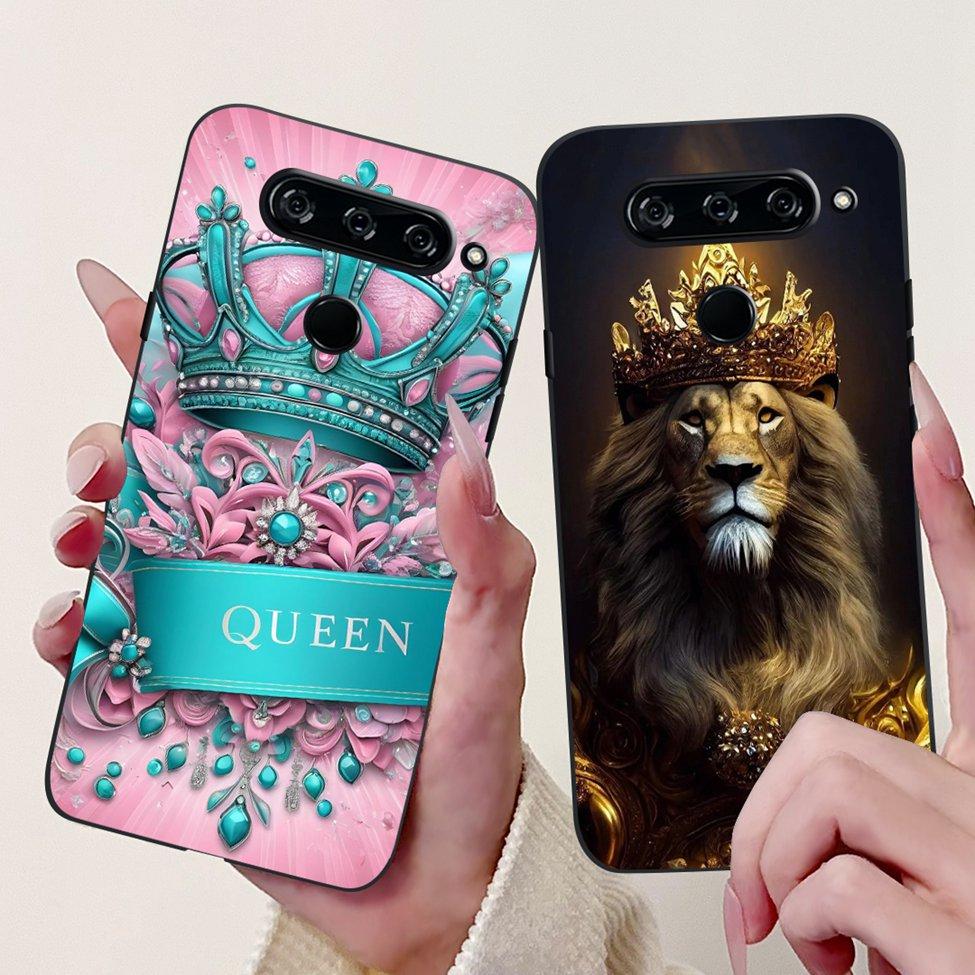 Funda For LG V40 ThinQ Case Cover Silicone Luxury Fashion Cute Cat Cool Shockproof Bumper Casing For LG V405 LM-V405 LM-V409N