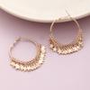 Party Gift Dangle Geometric Tassel Hoop Earrings Ear Studs Hanging Earring Golden Sequins