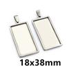 5pcs Stainless Steel 10x25mm 10x50mm Inner Size Rectangle Square Pendant Cabochon Blank Base Setting Tray for DIY Jewelry Making