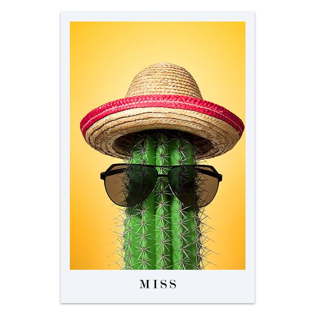 Kaufe Nordic Cartoon Grne Pflanze Wand Kunst Dekoration Kaktus Sonnenbrille  Leinwand Gemlde Poster Drucken Bilder fr Innen Wohnkultur zum Preis ab  0.69 | Joom