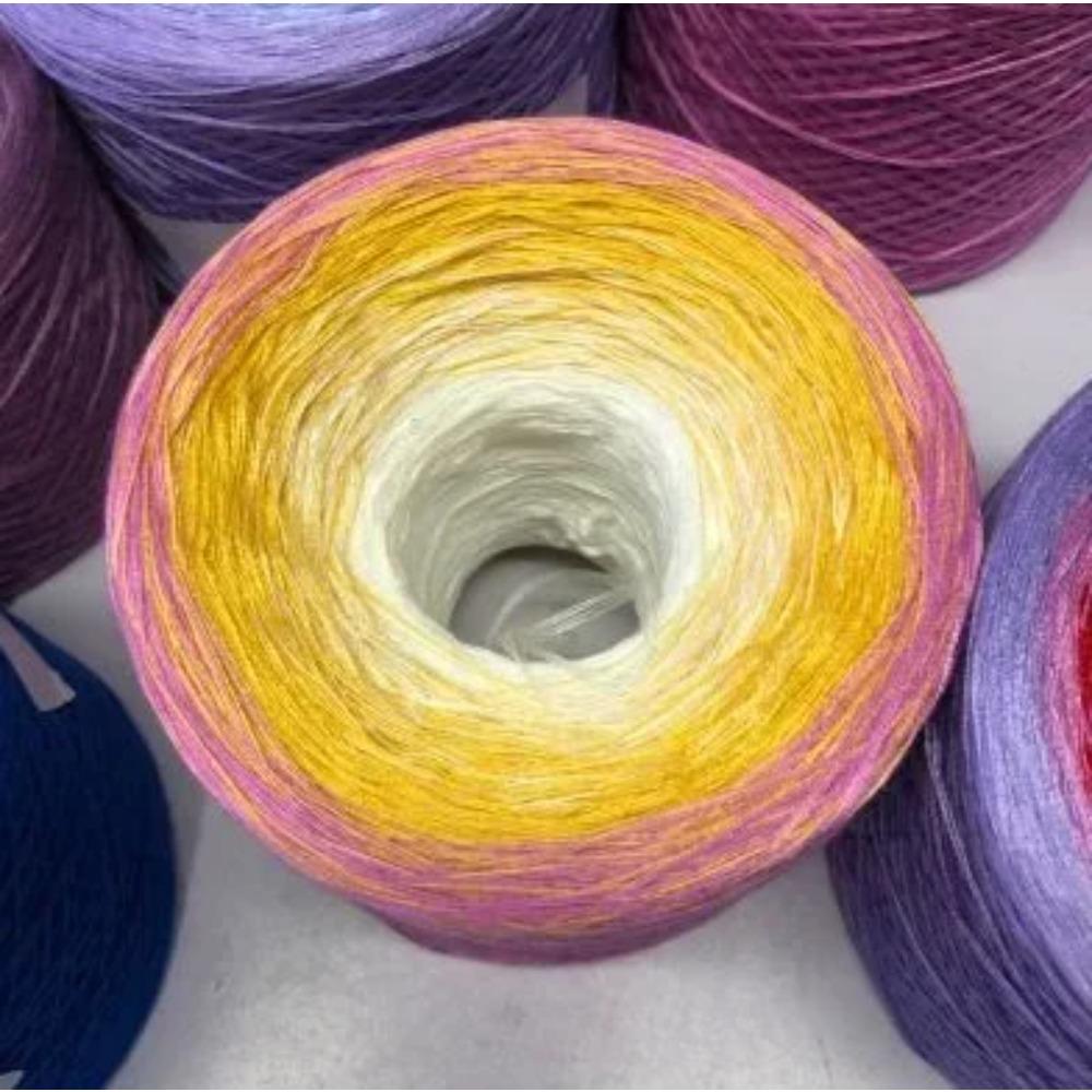 300g/pcs Colorful Pure Cotton Cake Gradient Cotton Rainbow DIY Scarf Shawl Skirt Wool Yarn Crochet