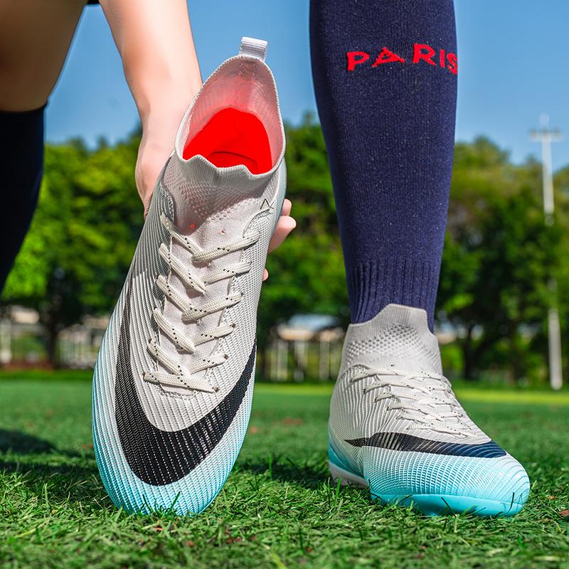 Men FG New Football Boots Society Cleats Tenis High Quality Training Sports Male Soccer Shoes Long Spikes Ankle Football Shoes