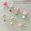 Mini Glass Color Card Manicure Bean Color Card Nail Polish Glue Plate Nail Polish High Transparent 3D Round Bead Manicure Tool