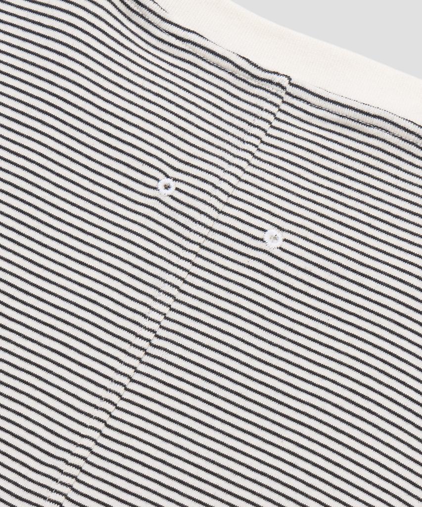 AGOD Back Incision Stripe Half T-Shirt [Ivory]