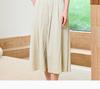 Round neck sleeveless waist cinched dress for women in summer 2026, suitable for commuting and slimming, mid length A-line shirt skirt