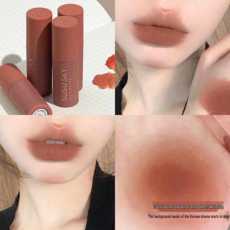 SUSU SKY Бархатно-матовая грязь для губ: Шелковистый, не сушащий губы блеск для губ для гладкого, улучшенного цвета лица. 1.5g