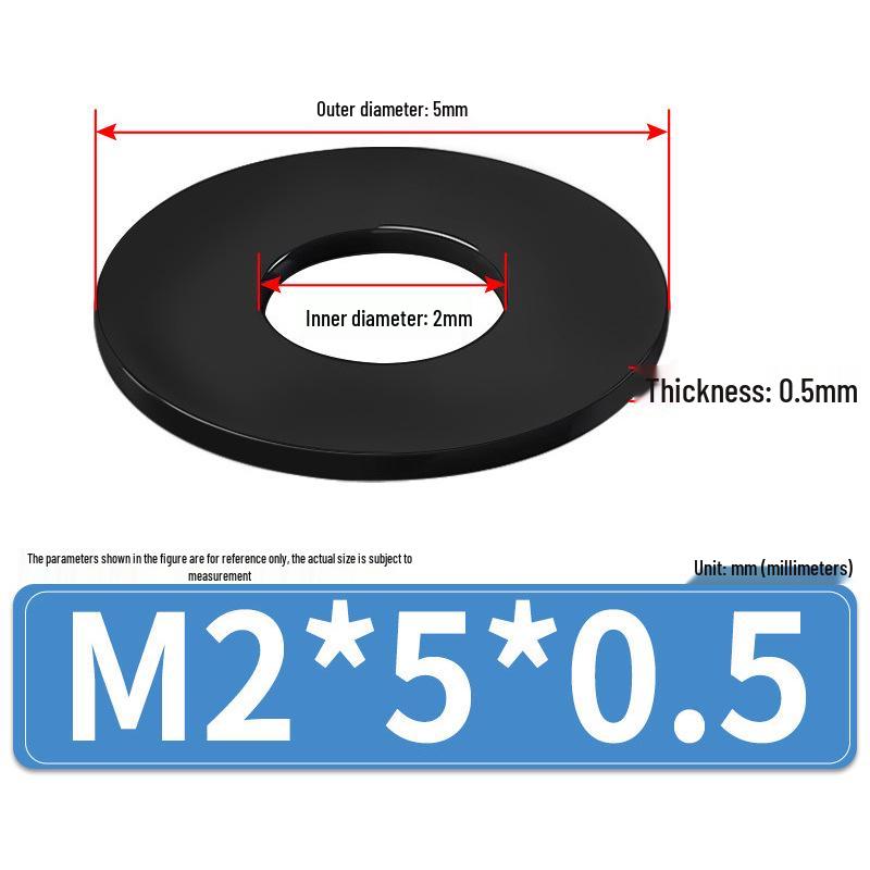 8.8 Grade Black Hardened High-Strength Oversized Flat Metal Spacer Washer (M2-M8)