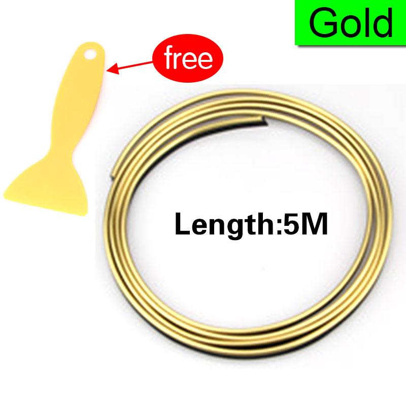 5M Car Moulding Decoration Flexible Strips Interior Auto Car Cover Trim Dashboard Door Edgein Car-styling Universal