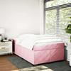 Exclusive House - Slatted Bed Base with Pink Mattress 120x200 Cm Velvet