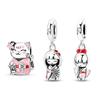 Pandantiv Original Argint Sterling 925 Mărgele Charm Fată Kimono Japonia Pisică Norocoasă Potrivit pentru Brățară Originală Pentru Femei Bijuterii DIY Cadou