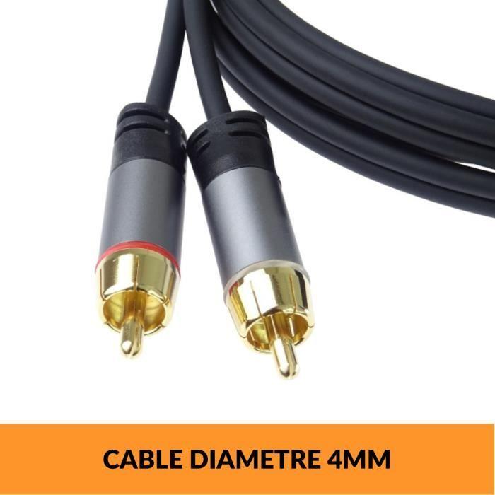 PremiumCord, Câble HQ RCA, 2 RCA Mâles Vers 2 RCA Mâles- Câble De Connexion Audio Vidéo, Pour TV, Smartphones, MP3, HiFi, 1,5 M