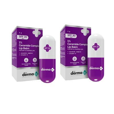 The Derma Co Complexe de Céramides Baume à Lèvres SPF 30 Pour Lèvres Sèches 4g Lot de 2 Hydratant & Nourrissant