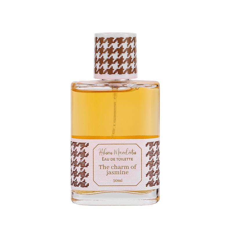 Стойкий женский парфюм со свежим ароматом жасмина и розы в цветочной ретро-клетчатой подарочной коробке 50ml