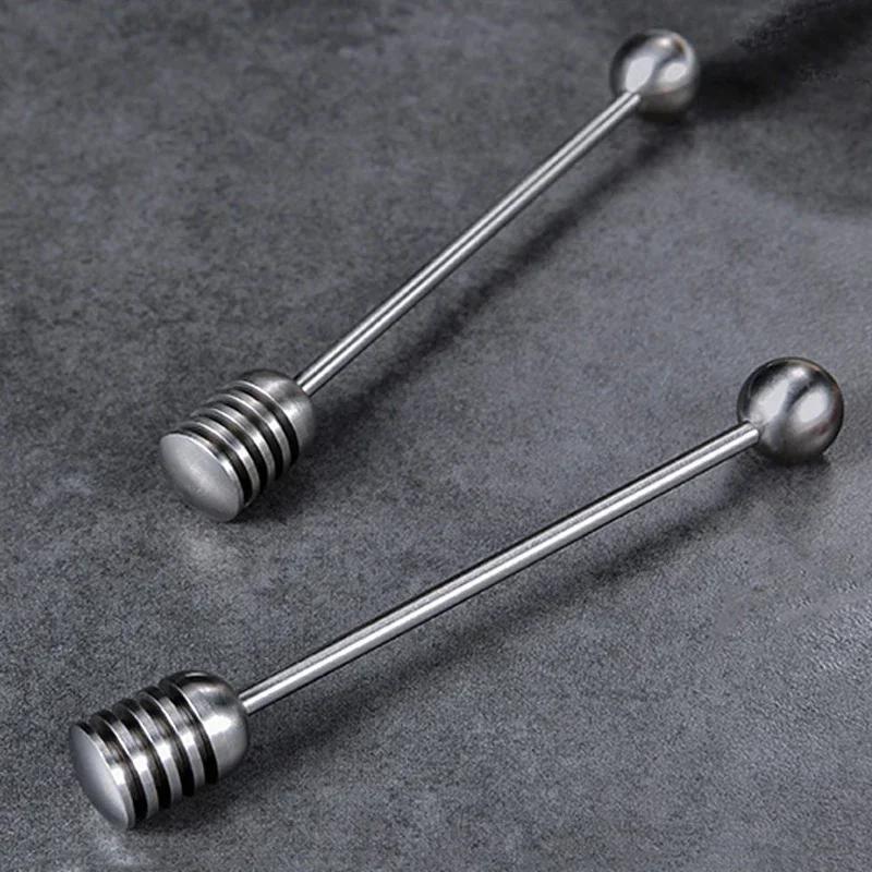 Honey Spoon Stainless Steel Spoon Long Honey Dipper Stick Syrup Server Serving Spoon Honeycomb Stick for Honey Jar Pot Tableware