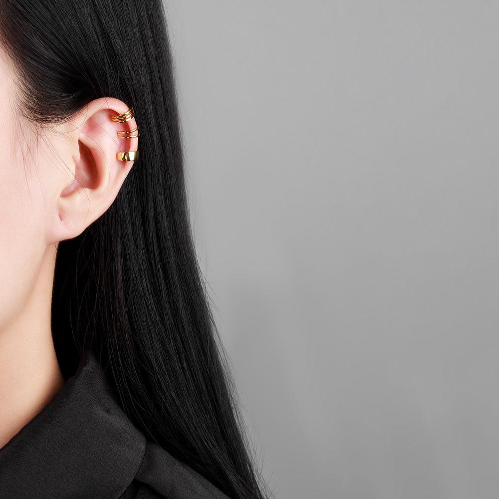 Minimalist Cool Tone Metal Ear Cuff Clip On Earrings For Women No Piercing Needed Small Elegant Jewelry Accessory