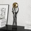 Metal Handicraft Abstract Portrait Sculpture Gold Ball-hugging Figure Metal Ornament Metal Figurine Home Decoration Accessories