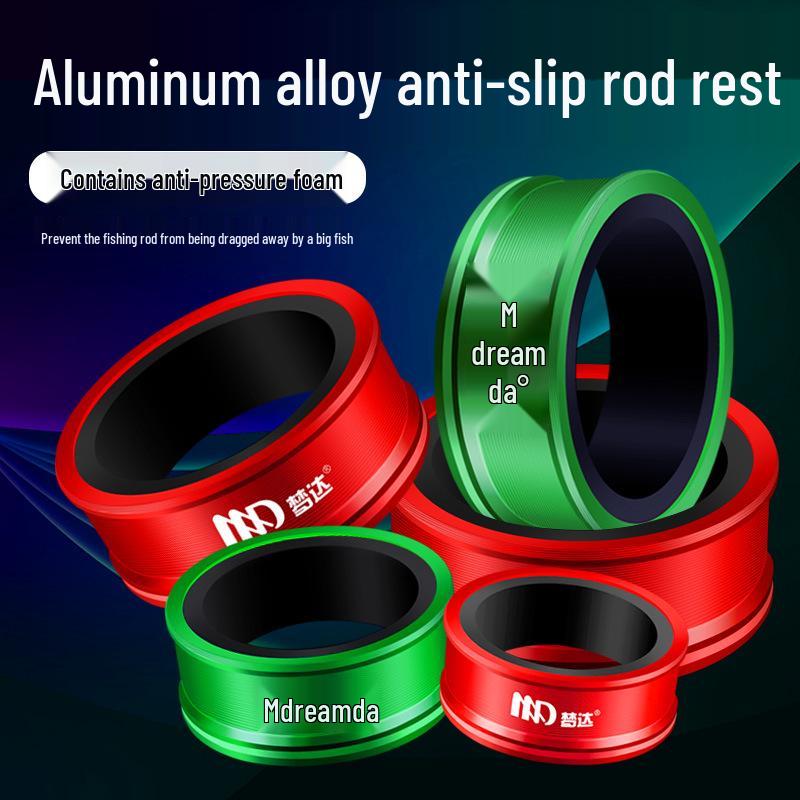 

Luminous Silicone Anti-Slip Fishing Rod Baffle Sleeve with Aluminum Alloy Stopper Ring Green Alloy Rod Stop [7.2m]